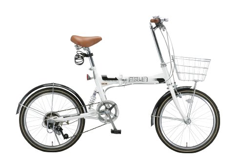 ARUN(アラン) カギ・ライト・カゴ付き20インチ6段変速折りたたみ自転車 MSB-206AS　