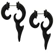 Black Acrylic Fake Expanders - 16G Ear Wire - 28MM x 46MM - Sold as a Pair