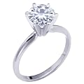Stunning! Women's 14k White-gold 8.00mm (2 CT) Moissanite Solitaire Engagement Ring by Vicky K Designs