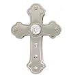 Cross Pendant Necklace Stainless Steel CZ Diamonds Designer Large Polished Finish by Bucasi