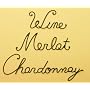 Wine, Merlot, Chardonnay - Set of 3 Wrought Iron Metal Wall Words Sculpture (Wall Mount) Wine Wall Decor