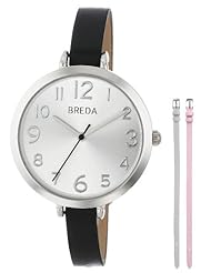 Breda Womens 8167-setA Tyra Slim Runway Faux Leather Strap Watch Set