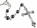 Rosary Necklace W/ Black Hematite Beads & Crucifix