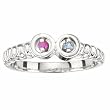 14K White Gold Mother's Ring - 2 Gemstone -- YOU CHOOSE THE COLORS!