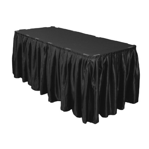 17 Foot Satin Table Skirt Black