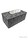 Grey/Silver Woven Nylon Rectangular Kleenex Tissue Dispenser Box Cover Holder