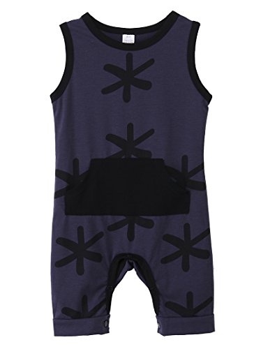 Baby Boys Summer Sleeveless Printing Cotton Romper Jumpsuit