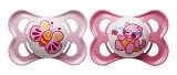 MAM 514122 - Mini Ulti MAM, Latex, 0-7 Monate, Schnuller, fuer Maedchen, Doppelpack, farblich sortiert