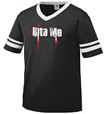 Bite Me, Mens Ringer T-shirt, Trendy Hot Vampire Bite Men's V-Neck Shirt, X-Large, Royal/White