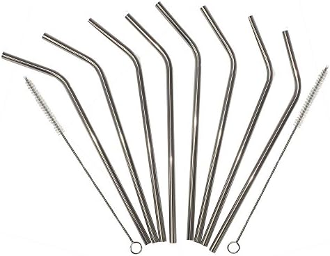 Stainless Steel Straws-Set of 6 with 2 Cleaning Brushes