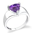 Sterling Silver 1.50 cts Trillion Cut Amethyst Ring Size 7
