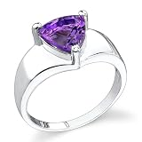 Sterling Silver 1.50 cts Trillion Cut Amethyst Ring Size 7