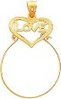 14K Gold Love Heart Charm Holder