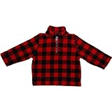 カーターズ（Carter's)【赤フリースプルオーバー】男の子レッドxブラックブロックチェック柄フリース防寒アウター 7years 6X 130cm ギフトプレゼント,ネイビー,ブルー秋冬お出かけアウ