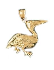 Dazzlers Solid 14k Gold Pelican Charm Pendant Available in three colors from jewelsberry (weights: 6.2 grams only)