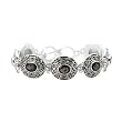 925 Silver & Smoky Quartz Oval Scroll Bracelet with 18k Gold Accents- 7.5 IN