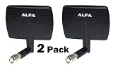 2 Pack of Alfa 2.4HGz 7dBi Booster SMA and TNC Panel High-Gain Screw-On Swivel Antenna for Cisco - Airsinglet 350 Series Wireless Bridge, Airsinglet 1200 Series Access Point with Removable Antenna, AIR-AP352E2R-x-K9, AIR-BR1310G-x-K9-R, and AIR-PCI35x