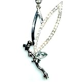 Tinkerbell Rhinestones Key Chain Purse Charm 3 3/4 Inch