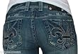 Miss Me Jeans Women's Sonoma Fleur De Lis Bootcut in Sonoma 02