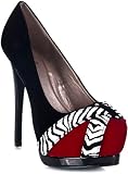 Qupid Tatum-16 Colorblock Stiletto High Heel Pump