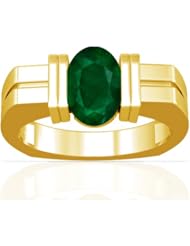 14K Yellow Gold Oval Cut Emerald Solitaire Ring