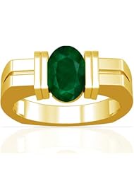 18K Yellow Gold Oval Cut Emerald Solitaire Ring