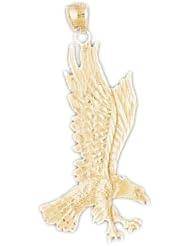 Dazzlers Solid 14k Gold Flying Eagle Charm Pendant Available in three colors from jewelsberry (weights: 7.9 grams only)