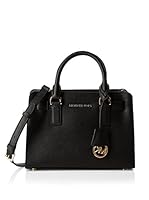 Michael Kors Bolso asa de mano Dillon Saffiano Satchel (Negro)