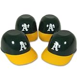 OAKLAND A'S MINI BATTING HELMET ICE CREAM SNACK BOWLS 4 PK