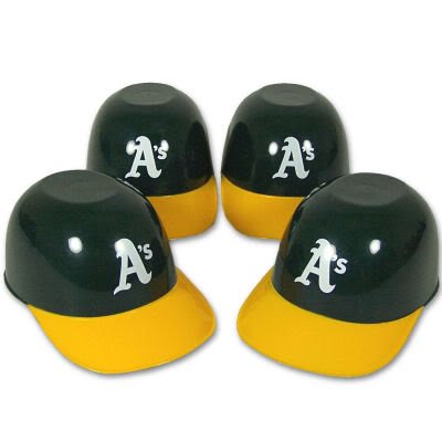 OAKLAND A'S MINI BATTING HELMET ICE CREAM SNACK BOWLS 4 PK
