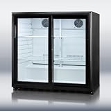 36″ Beverage Center with 6.5 cu. ft. Capacity Internal Fan Circulation Interior Light Sliding Glass Doors and For Commercial Use