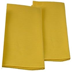 Bright Yellow Ribbed Cloth Dinner Napkins Set of 12