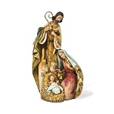 Department 56 Golden Nativity Christmas Collection Figurine, Holy Family, 12-Inch