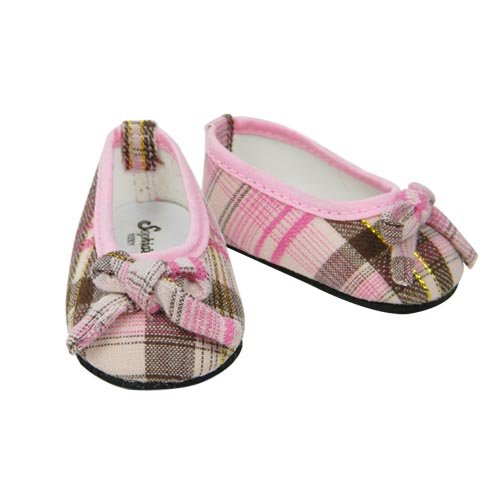 Pink Brown Plaid Ballerina Shoe Fits 18 Inch American Girl Dolls Pink Brown Plaid Ballerina Shoe Fits 18 Inch American Girl Dolls