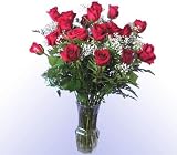 18 Red Rose Bouquet with Vase