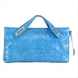 Croco Clutch in Blue Rain