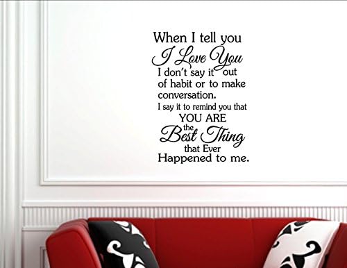 FAWER When I tell you I love you.Decal Vinyl wall art stickers Vinyl Decor Quote lettering sayings kitchen sport Bedroom home decor