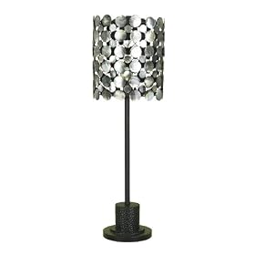 Candice Olson Sydney Buffer Lamp, Black and Chrome Base with Abalone Shell Shade, 10-Inch by... by Candice Olson