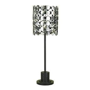 Candice Olson Sydney Buffer Lamp, Black and Chrome Base with Abalone Shell Shade, 10-Inch by... by Candice Olson