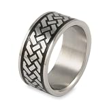CloseOut Pricing TRAX Laser Cut Polished Titanium Ring (10.0mm) - Sizes 8 - 13