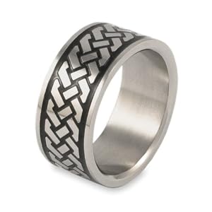CloseOut Pricing TRAX Laser Cut Polished Titanium Ring (10.0mm) - Sizes 8 - 13