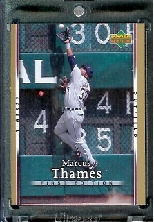 2007 Upper Deck First Edition Baseball Card #88 Marcus Thames Detroit Tigers - Mint Condition - In Protective Display Case !