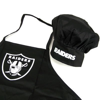 OAKLAND RAIDERS OFFICIAL LOGO CHEF'S HAT AND APRON