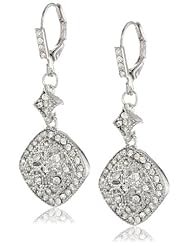 Roman Bride Simulated Clear Crystal Drop Earrings
