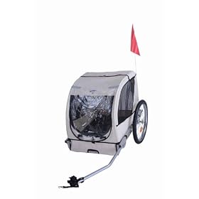 Beige Pet Bike Trailer Dog Stroller Cat Carrier Bicycle