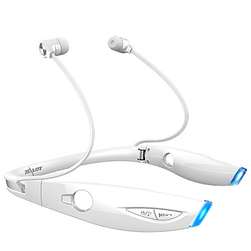 ZEALOT H1 Wireless Bluetooth Sports Earphones Neckband Headset In-ear Headphones Earbuds Earpiece for Sports Running Gym Exercise (white)