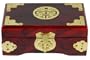 Best Simple Elegant Beautiful Gift Idea for Her Woman Girl Female - 6" Rosewood Jewelry Box w/ Brass Double Happiness Symbol