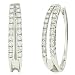 2 Row Round Diamond Tapered Oval Hoop Earrings 1cttw