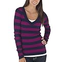 Juniors' Mossimo Supply Co. Long Sleeve Striped V-Neck Sweater - Navy/Purple