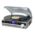 Karcher KA 8060 Schallplattenspieler (UKW-/MW-Tuner, SD-Kartenslot, USB) silber/schwarz